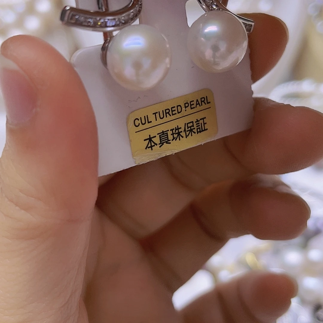 吊坠或者耳钉淡水珍珠银S925镶嵌