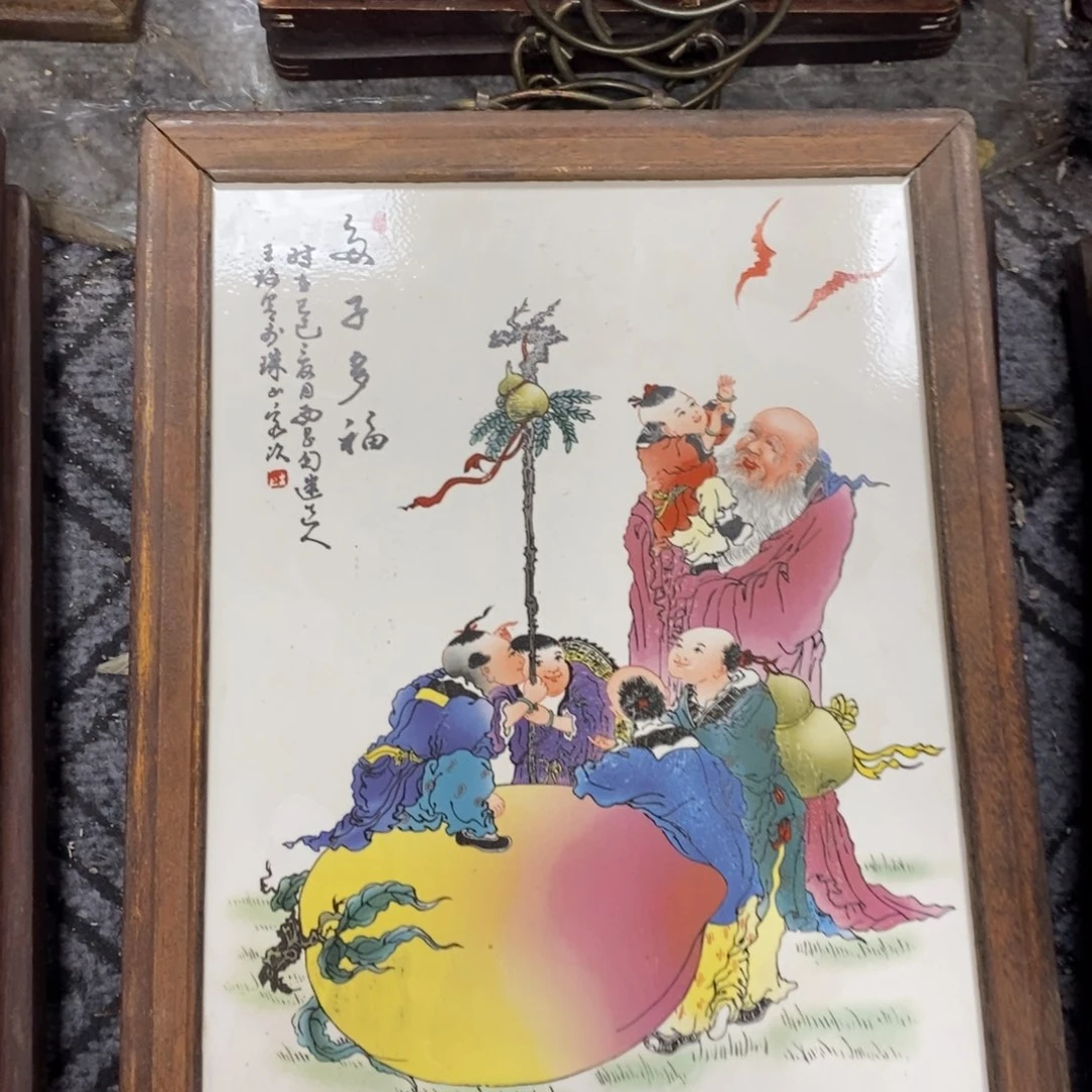 瓷片37*28*1景德镇瓷板画柴窑烧制