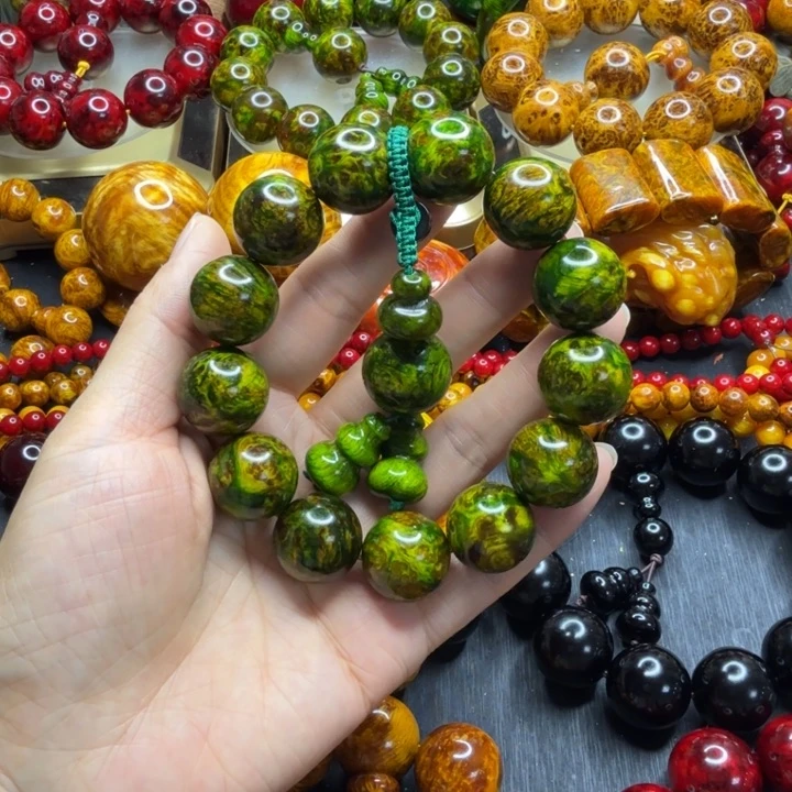 松木琥珀木文玩手串