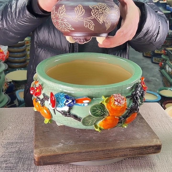 泳坤堂石湾花盆陶瓷