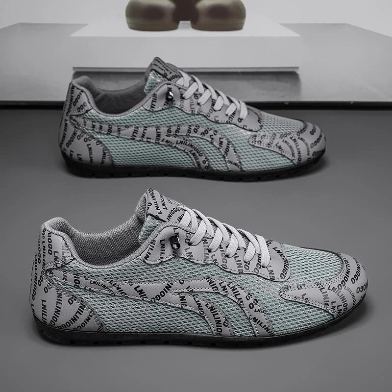 阿甘男鞋夏季透气网面一脚蹬豆豆鞋男士2025新款软底休闲运动潮鞋