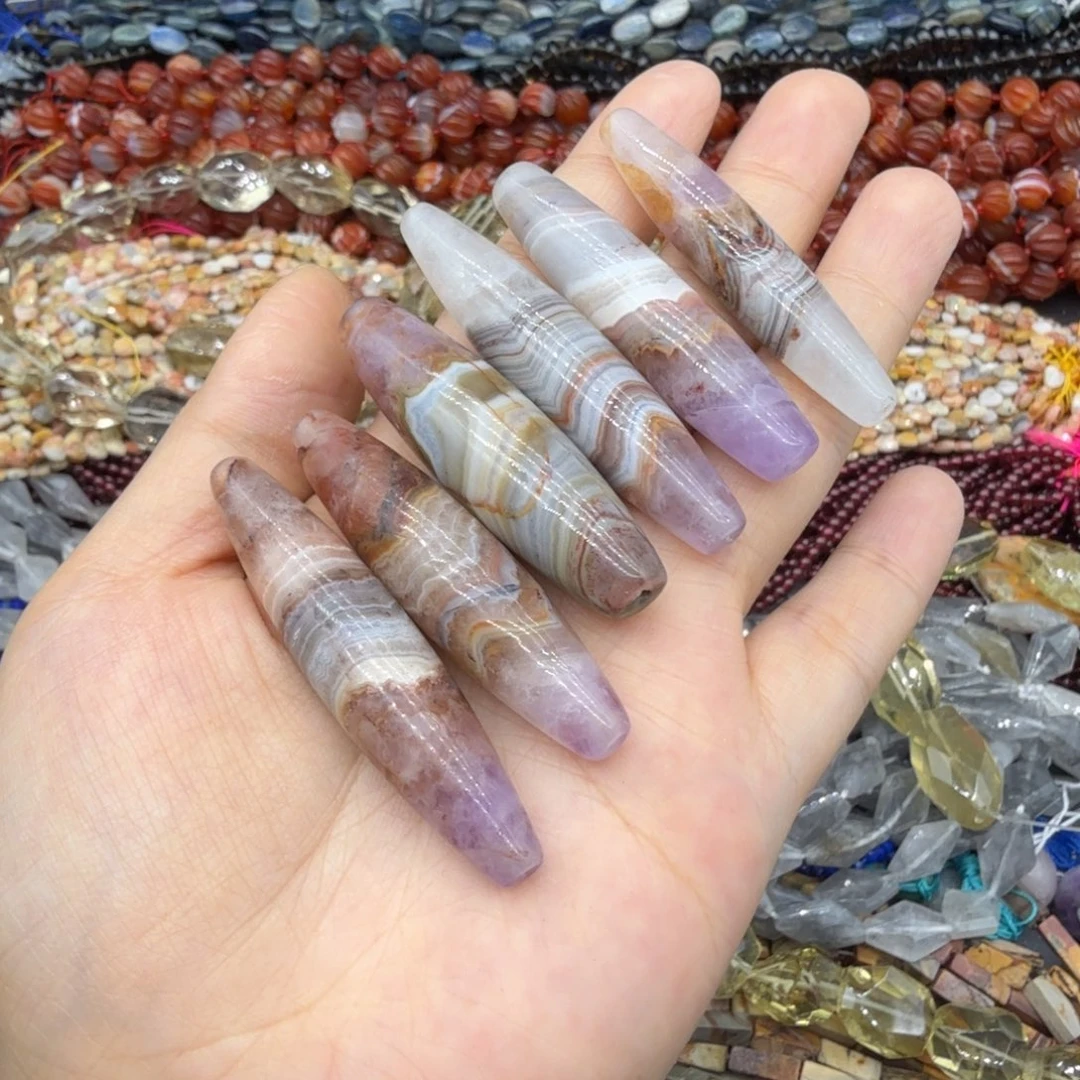 水晶珠宝半成品未镶嵌极光玛恼天珠一条
