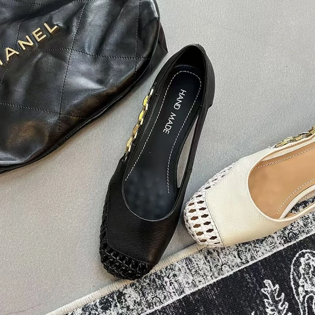 【品牌力荐】2025夏季透气中空法式凉鞋镂空单鞋7910