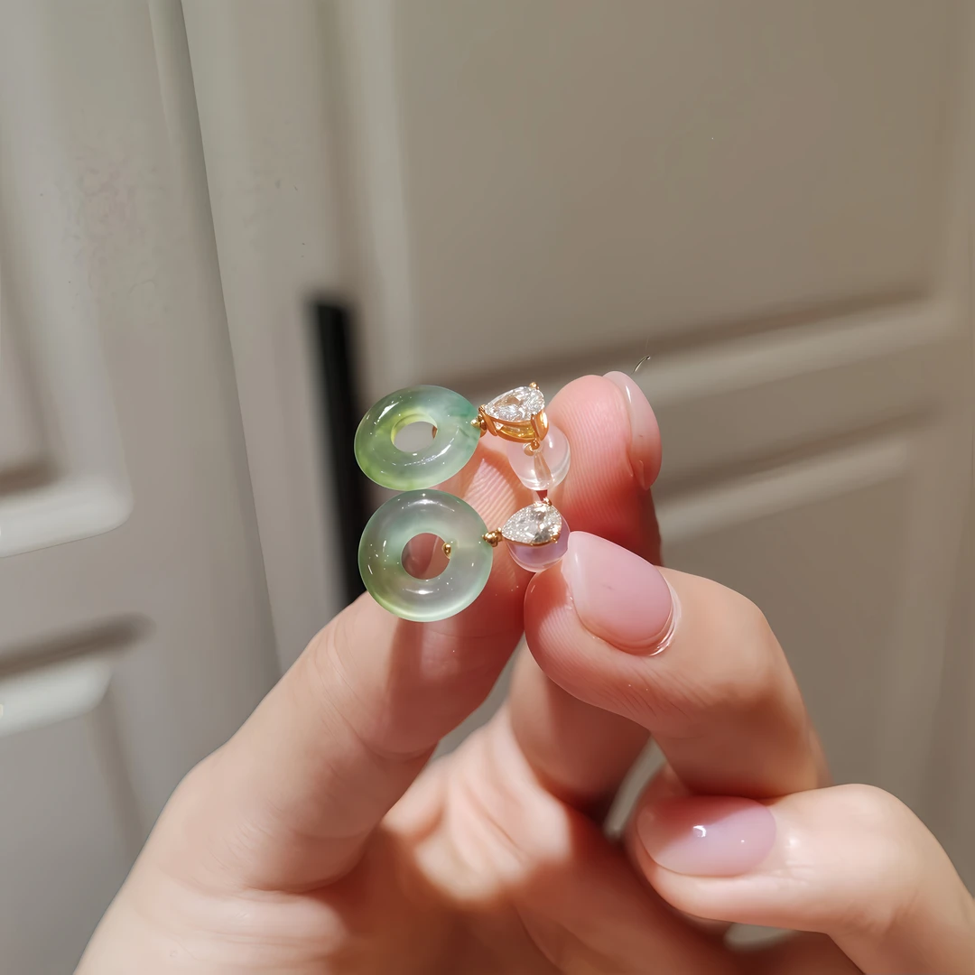 diy甜甜圈平安扣专用耳饰女2026新款秋冬高级空托耳环时尚百搭款