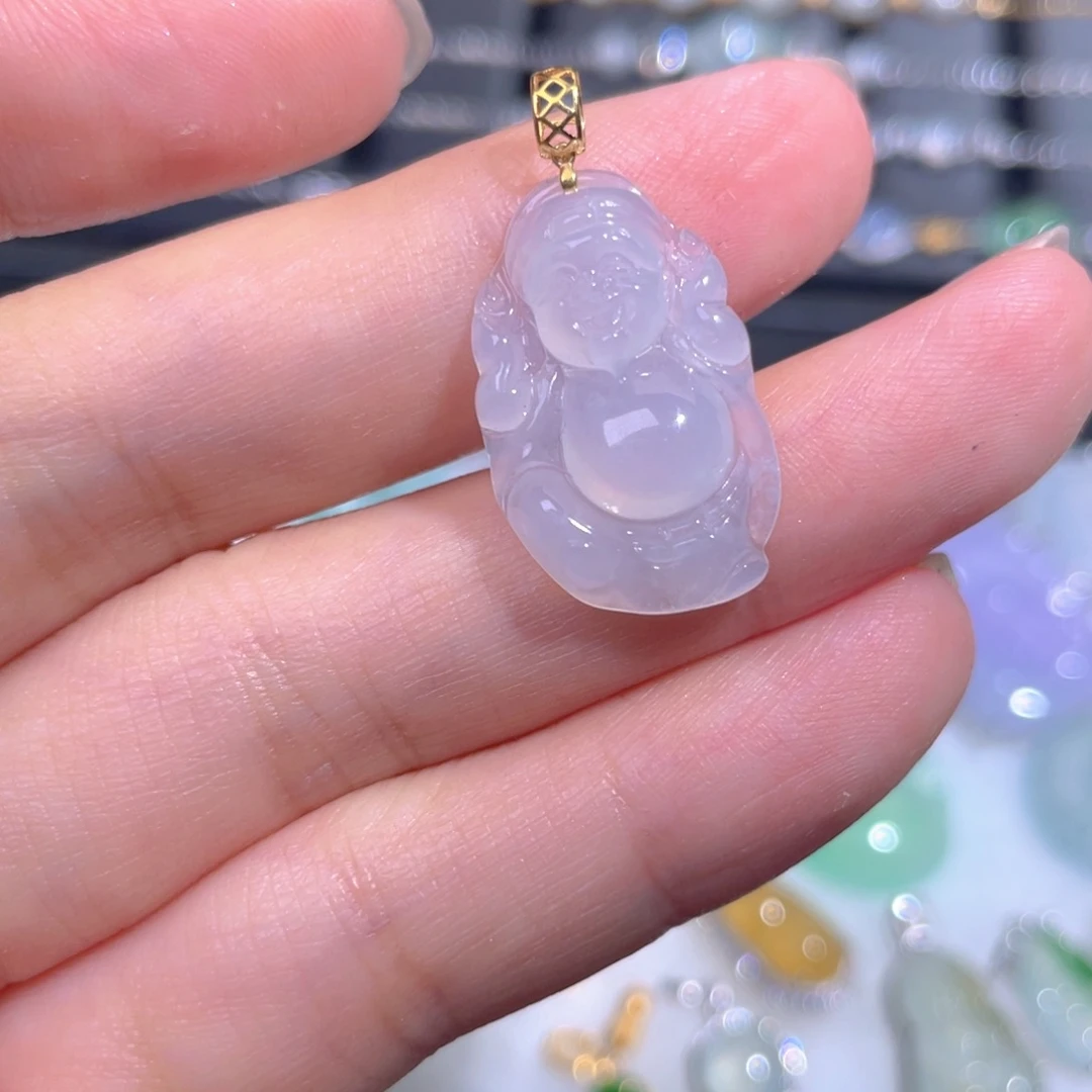 颈饰18K金镶嵌翡翠翡翠