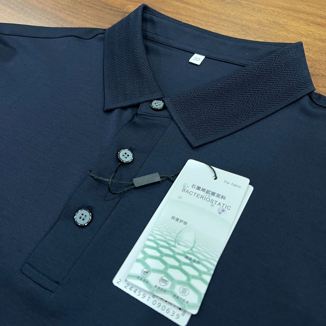 新款夏季翻领T恤商务休闲透气修身薄款男POLO衫2466