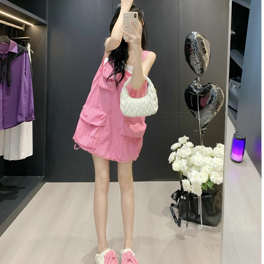 （现货）超好看连衣裙夏季2025新款独特别致小个子工装背心短裙