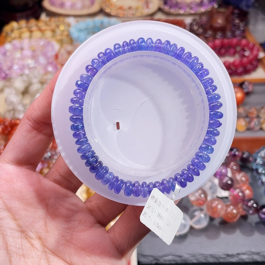 手链坦桑石未镶嵌收藏级坦桑的算盘珠6.8