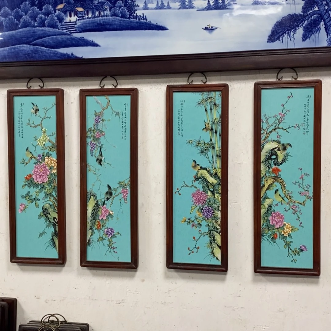 瓷80*28*4 景德镇瓷板画柴窑烧制