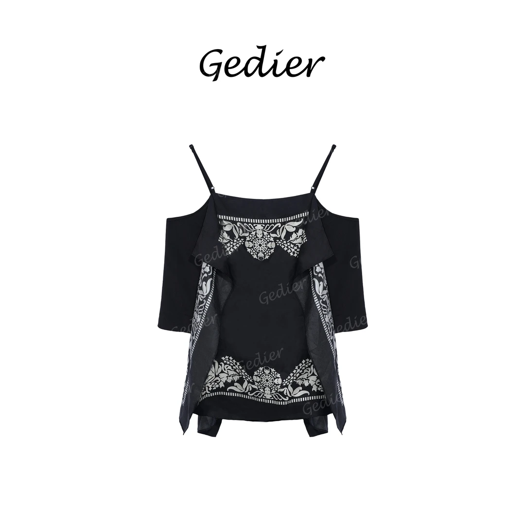 【歌蒂尔】复古辣妹风吊带上衣 BG520773Y