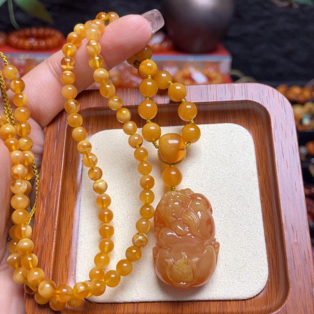 蜜蜡未镶嵌颈饰项链