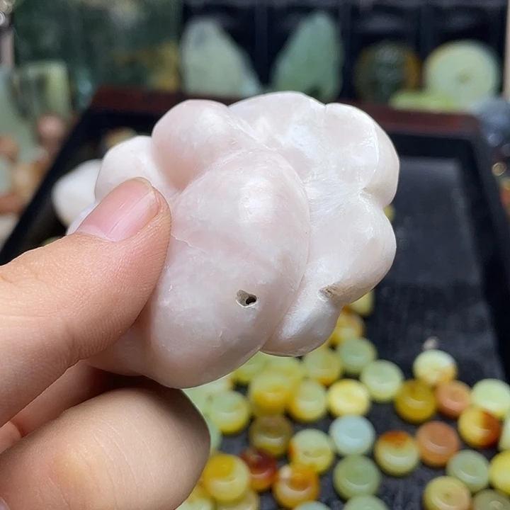 蛇纹石玉挂件足银镀金镶嵌?****n