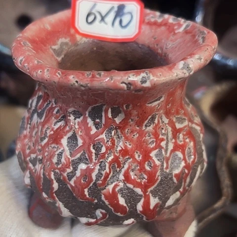 红陶粗陶花盆手工