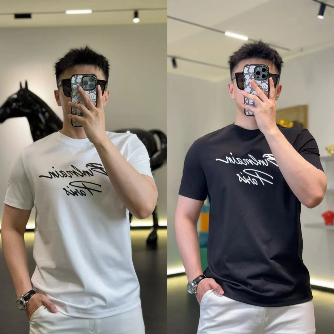 古帝特尼>夏季精梳棉净版纯色修身零触感男士圆领短袖休闲上衣T恤