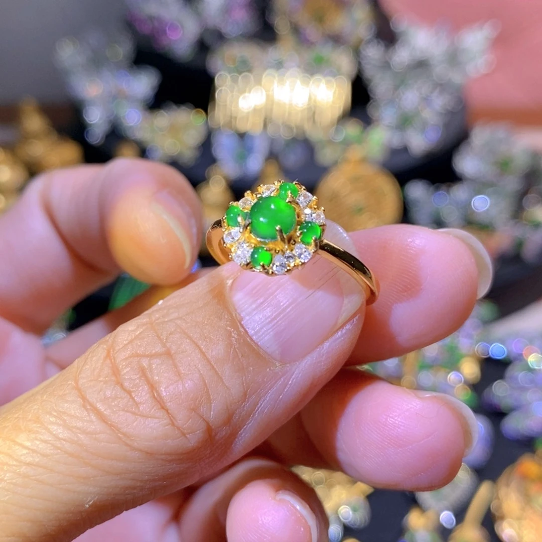 吊坠(不含链)银S925镶嵌翡翠