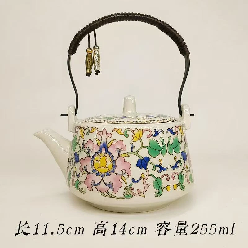 缠枝莲汝窑提梁壶M13