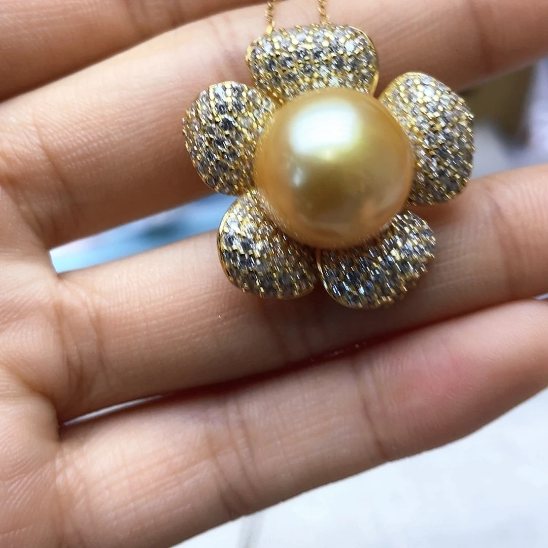 海水珍珠颈饰银S925镶嵌