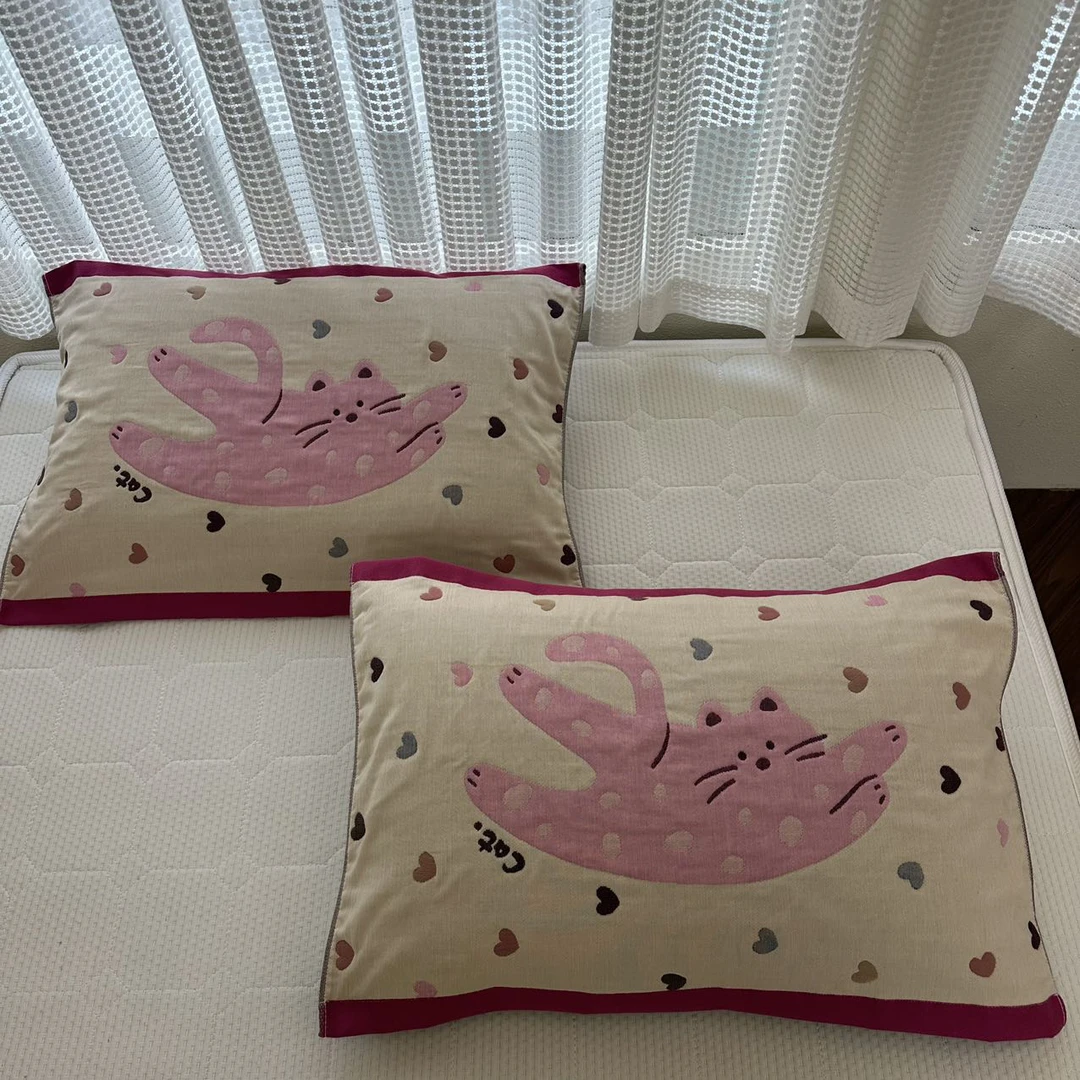 多层纱布枕巾加厚透气吸汗耐脏防滑成人学生通用枕头巾