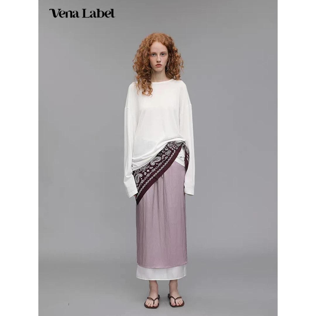 【茉舍】VenaLabel 直筒系带开叉半身长裙 VL25SSSK13-780