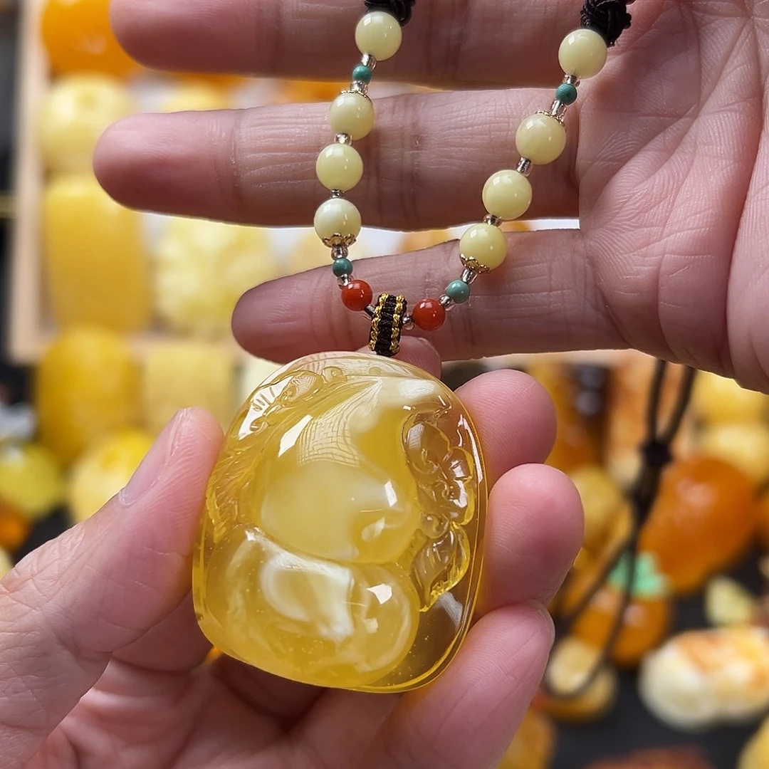 蜜蜡颈饰未镶嵌跳**妈蜜蜡