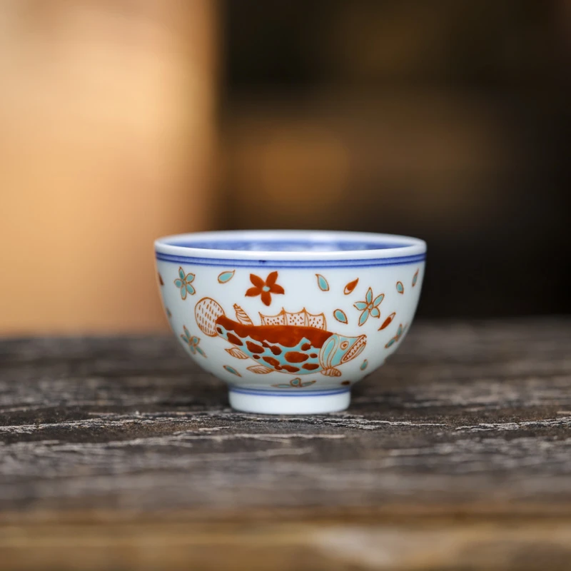 红绿彩桃花鲑鱼主人杯{yx-hlc-00003}