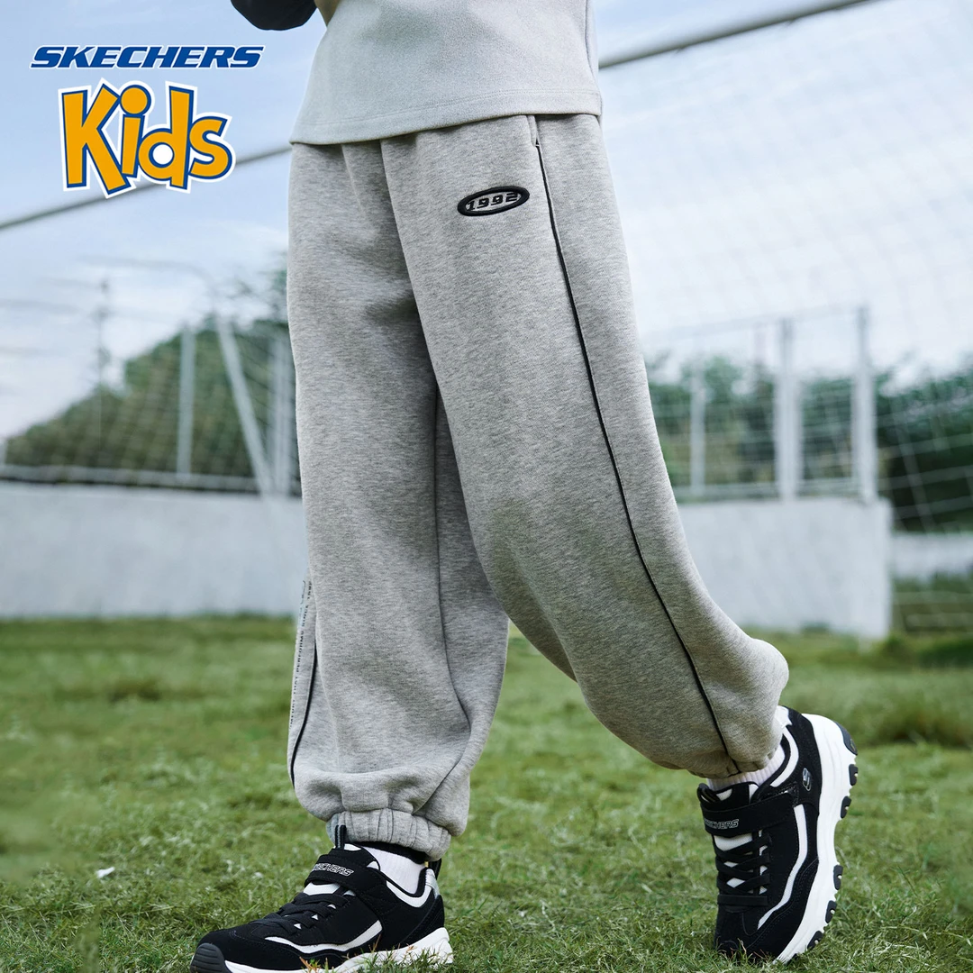 【ZL】斯凯奇儿童男女童装秋冬新款复古卫裤宽松运动长裤H425B041