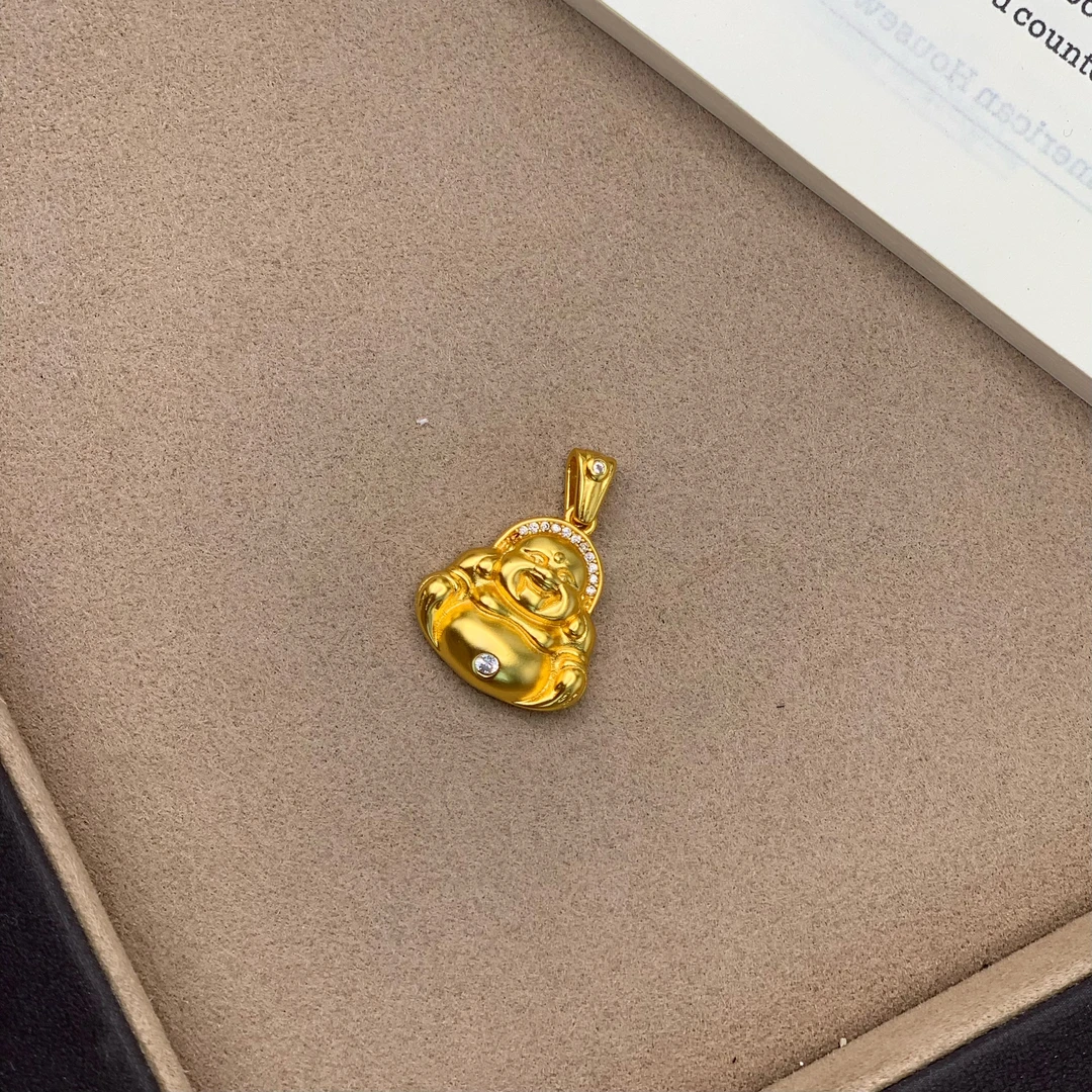 铜吊坠 燃力金太阳专属【DZ004】钻哑光大肚佛吊坠