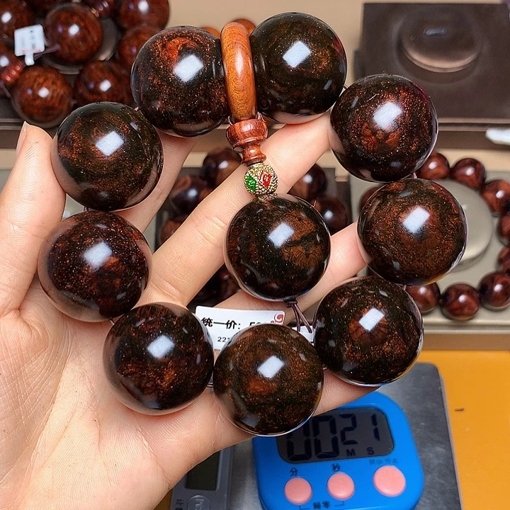 花梨木类手串/手链徽**饰老挝花梨风化料土埋料3.0