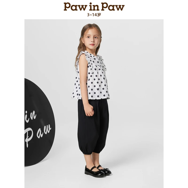【达人专属】25年春夏女童女宝波点短袖套装洋气儿童可爱PCSMF2623E