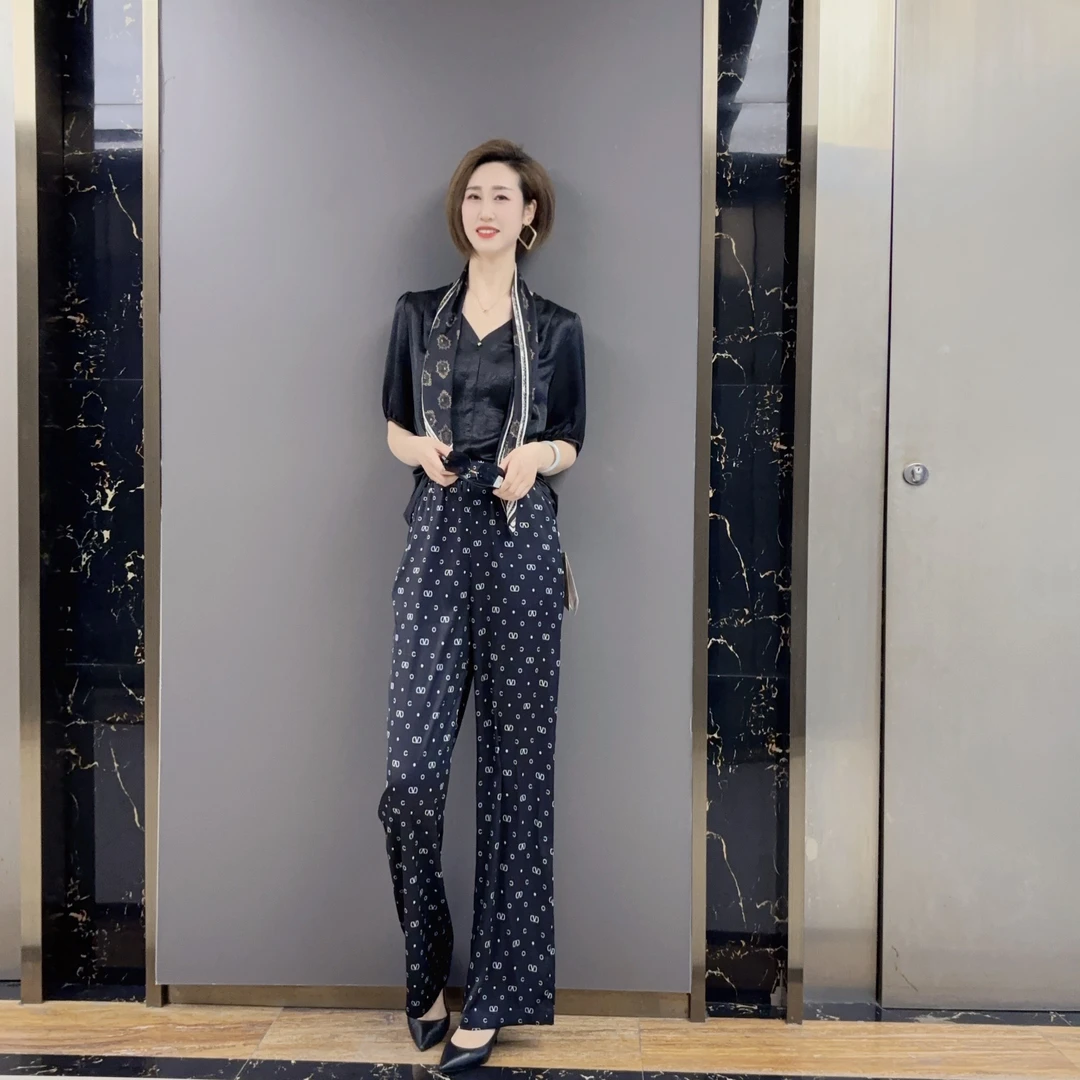 高斯雪岚【夏季新品】显瘦裤子气质休闲裤24217714