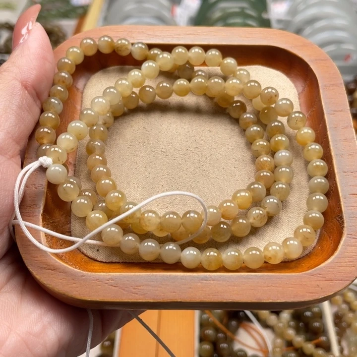 和田玉珠串6mm未镶嵌