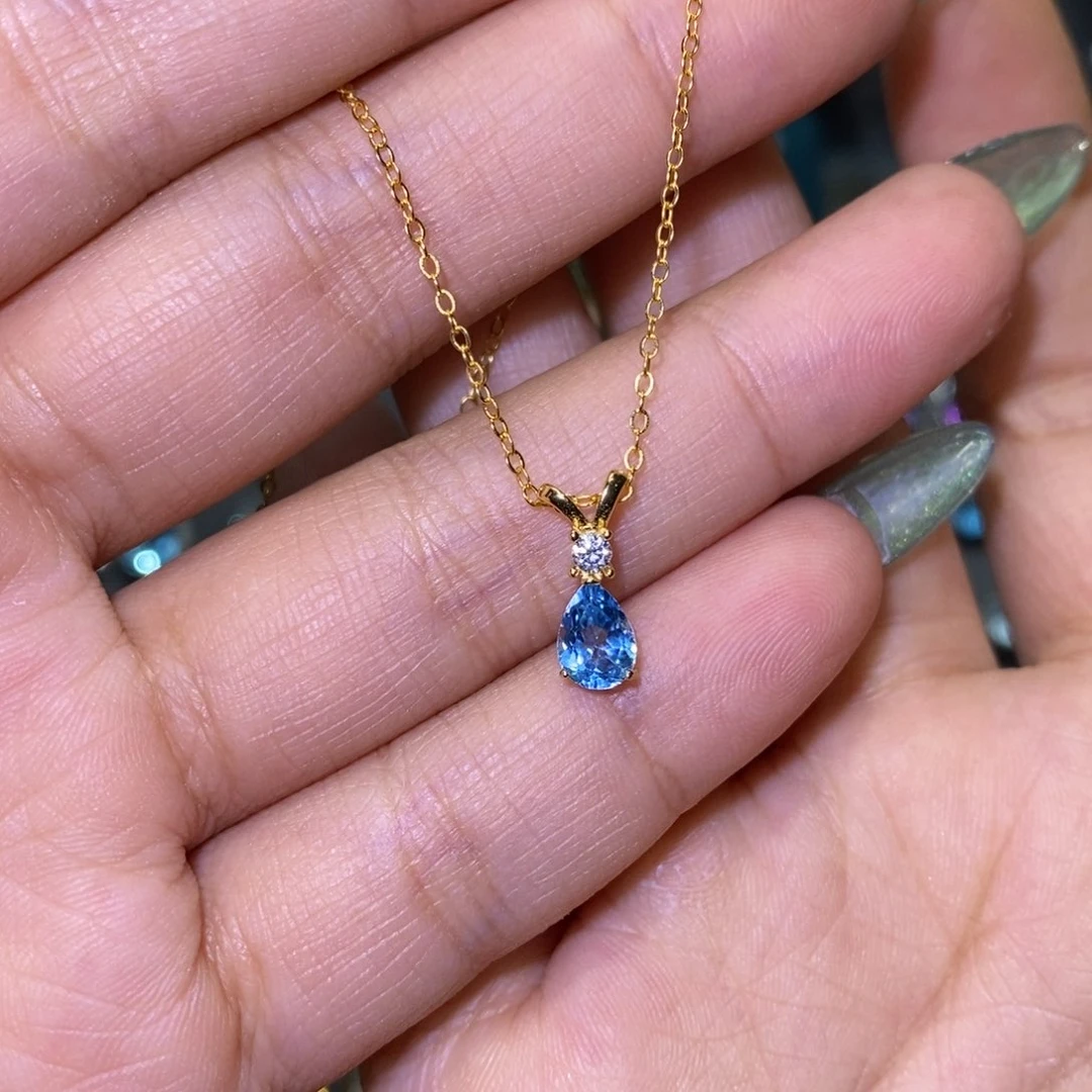 吊坠(赠链)托帕石银S925镶嵌