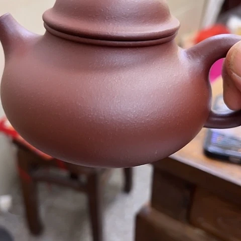 茶壶紫砂男****花容天老紫泥微瑕250c c