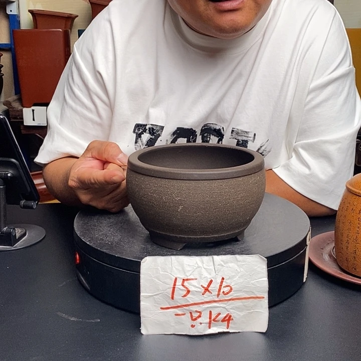 紫砂花盆货号一只KK4