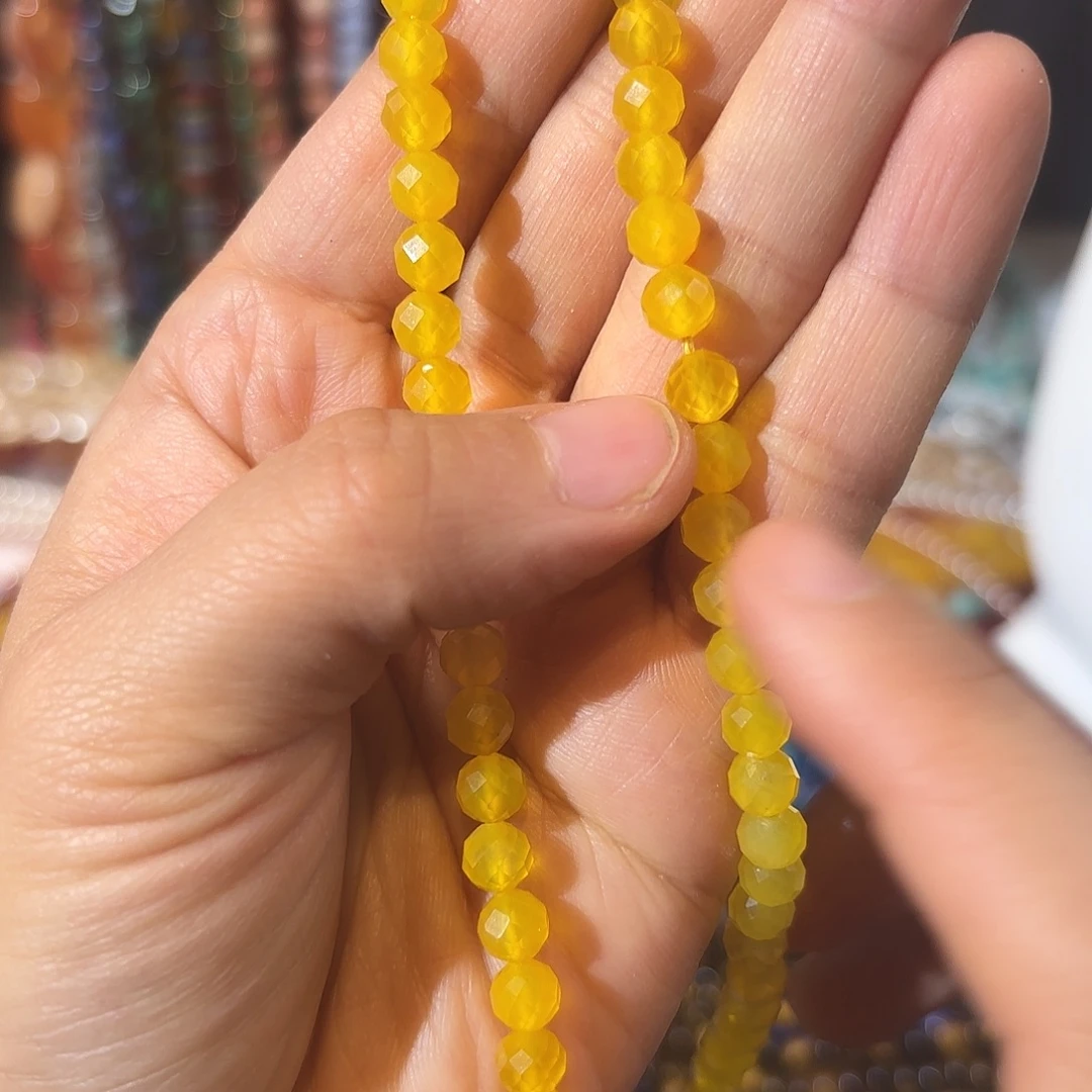 玛瑙/玉髓未镶嵌珠宝半成品黄玛瑙切面卡6一条