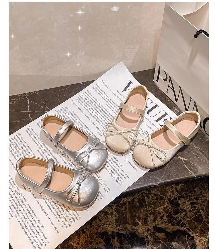 春秋洋气单鞋小女孩皮鞋浅口软底时尚百搭公主鞋洋气休闲童鞋D809