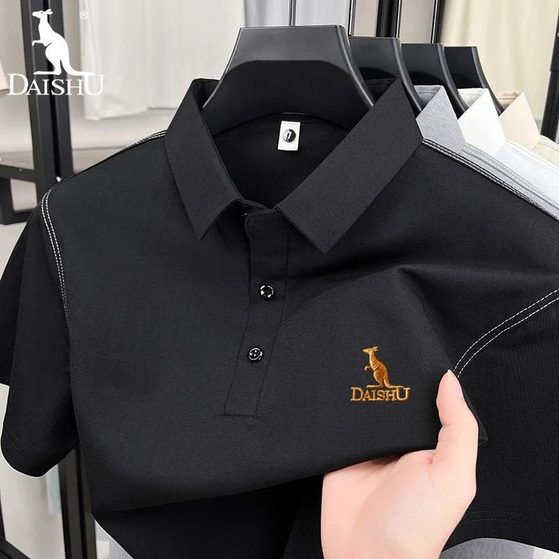 袋鼠短袖polo衫男士刺绣夏季新款男款翻领半袖t恤衫潮流中年男装