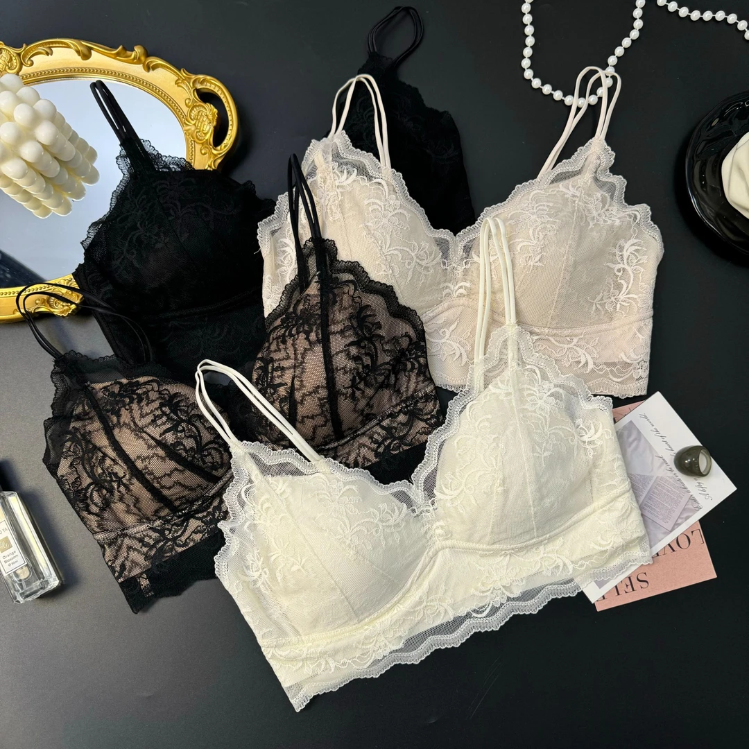2025年蕾丝性感夏季少女聚拢法式薄款无钢圈调整型大胸显小258