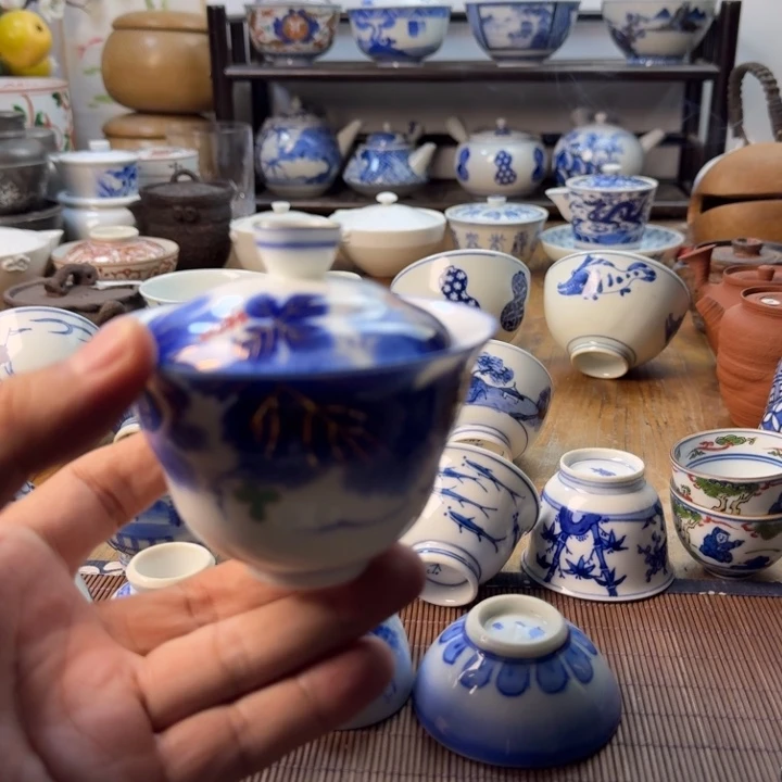 青花瓷器杯子茶具