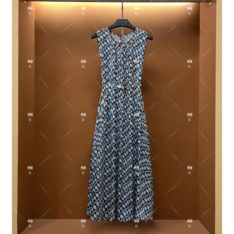 【李娜】夏季新款复古时尚百搭印花无袖连衣裙 H-560