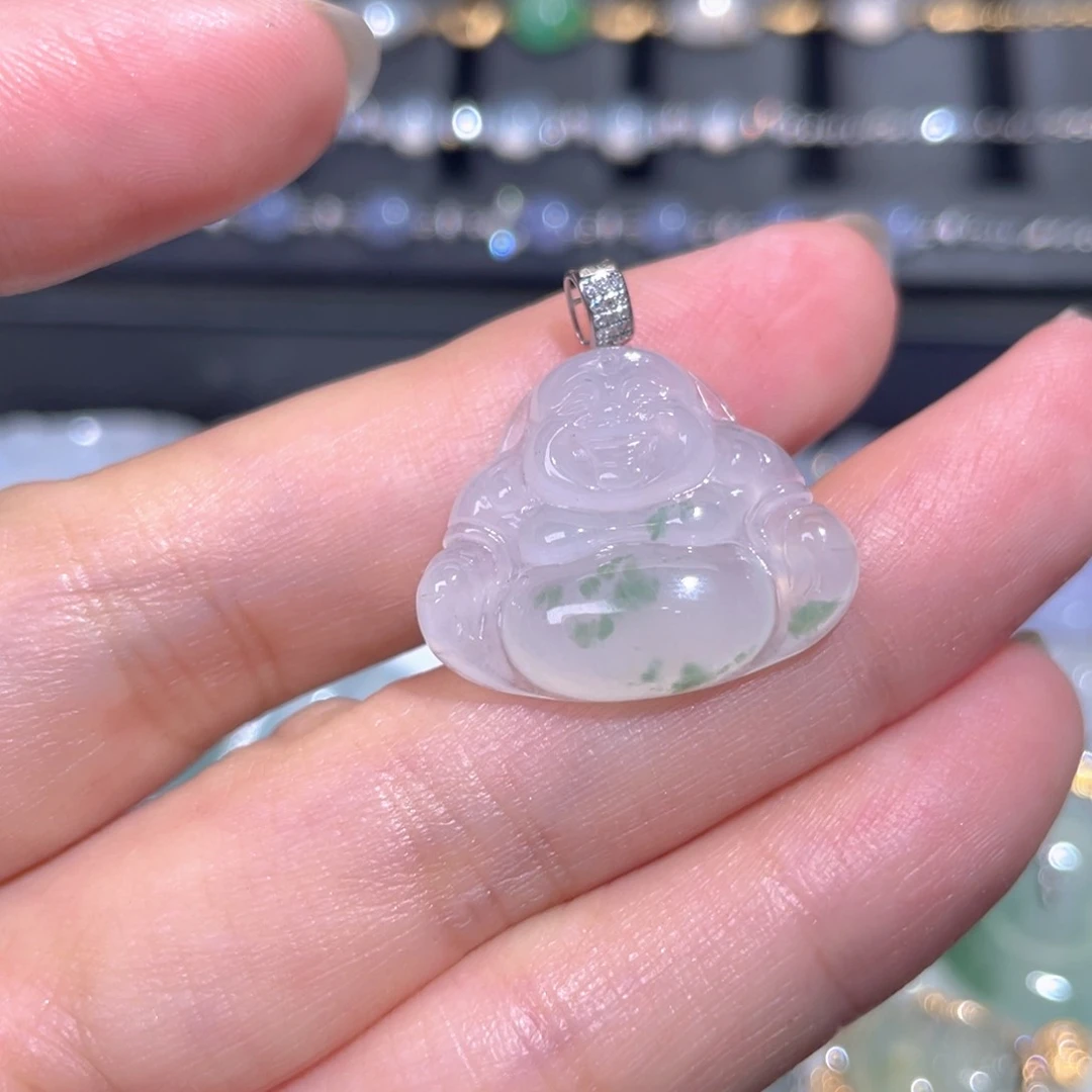 颈饰18K金镶嵌翡翠翡翠