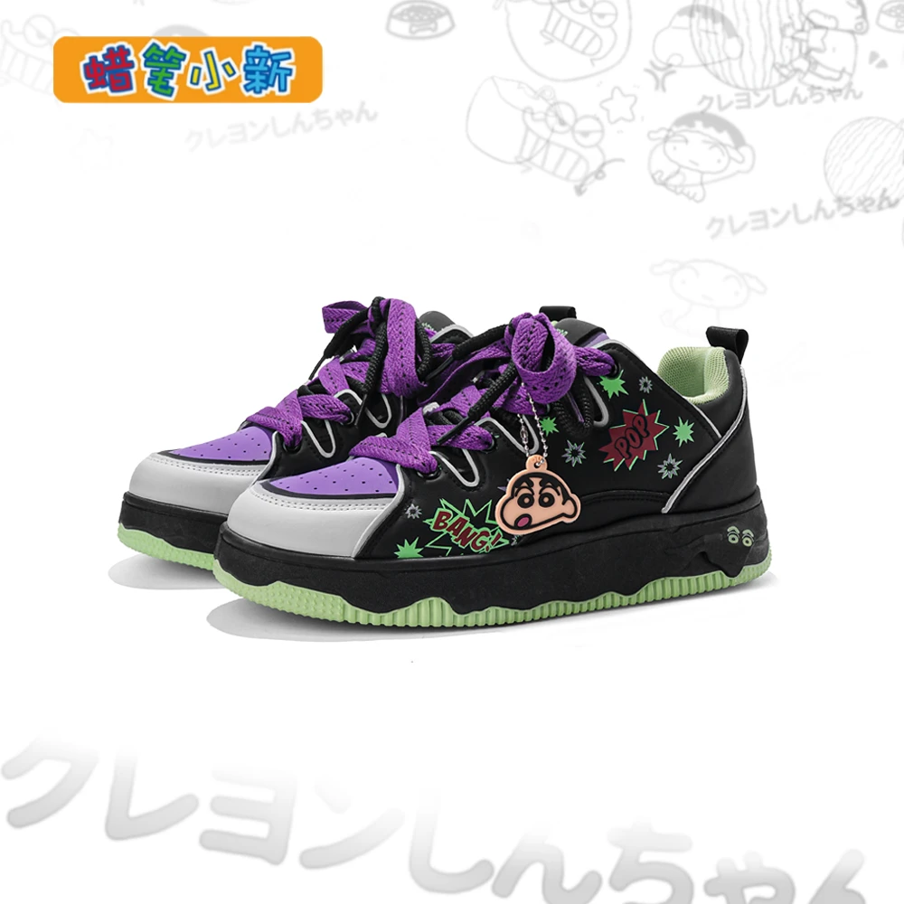 蜡笔小新板鞋秋季透气男鞋2025新款爆款情侣鞋时尚百搭休闲运动鞋