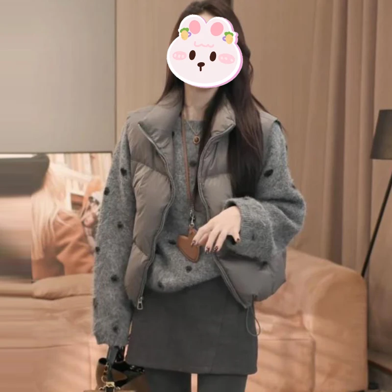 时尚休闲百搭无袖棉服马夹女2025冬季新款巨好看宽松显瘦减龄棉服