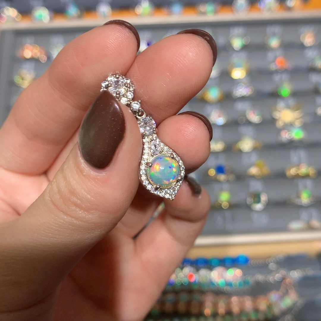 银S925镶嵌欧泊吊坠t