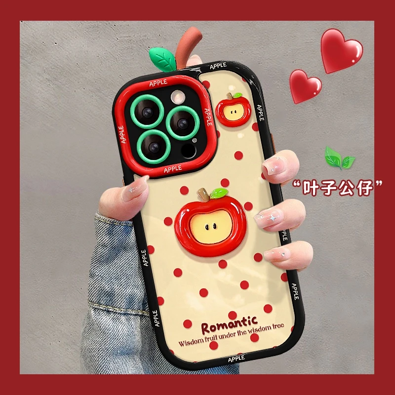 苹果公仔适用苹果15华为vivo/oppo小米iPhone16防摔奶油手机壳