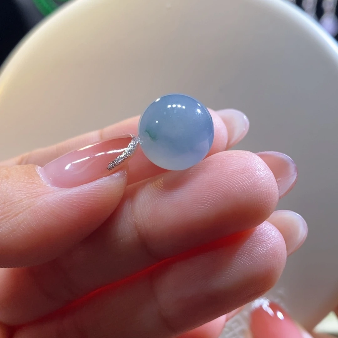 翡翠未镶嵌吊坠(不含链)翡翠蓝紫飘花珠