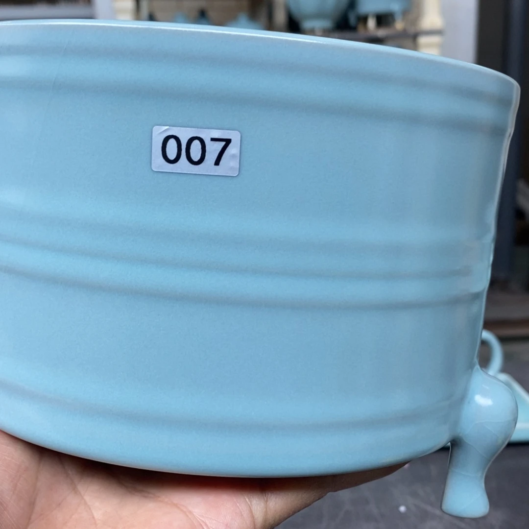 摆件静*抱朴汝瓷仿古微瑕