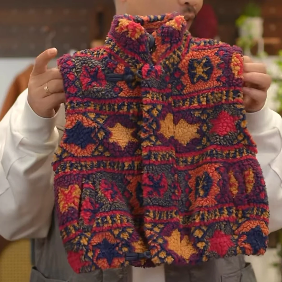 儿童冬季韩版几何毛毛加厚马甲H1833