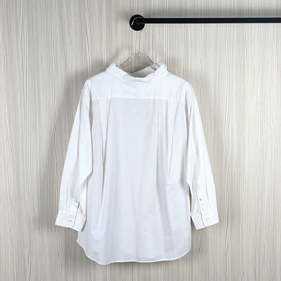 99新 Balenciaga/巴黎世家 弹幕套头衬衫34码直播间为准GSS18776