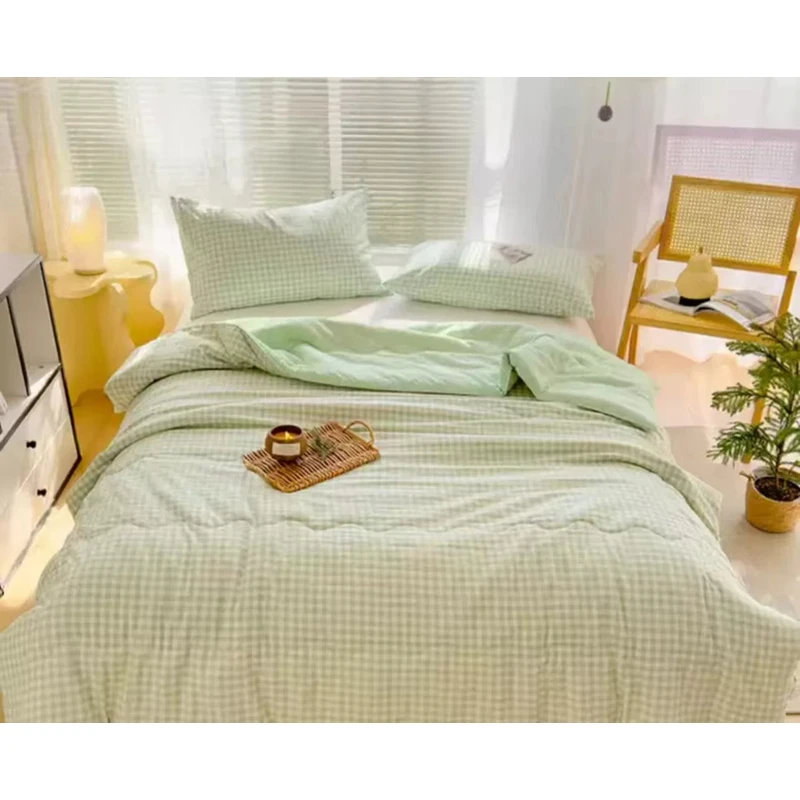 [绿格]150*200水洗棉夏凉被 柔软肤透气 可水洗可机洗